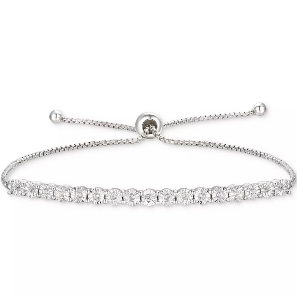 Diamond Bolo Bracelet (1/10 ct. t.w.) in Sterling Silver
